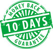 Stamp with the word money back guarantee written inside