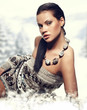 Winter  woman on snow