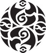 Abstract black Irish-Celtic design on a white background.