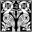 A vector illustration of a dual Celtic bird