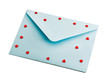blue envelope with red hearts