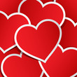 Vector background made of red heart stickers