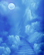 Fantasy scenery with magic stairs in sky
