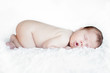 Newborn baby sleeping. Soft focus, shallow DoF.