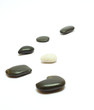 Black and white stones isolated on white