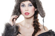 Beautiful woman in a fur coat