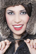 Beautiful woman in a fur coat