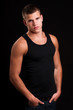 sexy male model with a black singlet sexy male model with a black singlet
