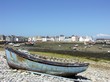 France, Bretagne, Ile de Sein : Barque échouée
