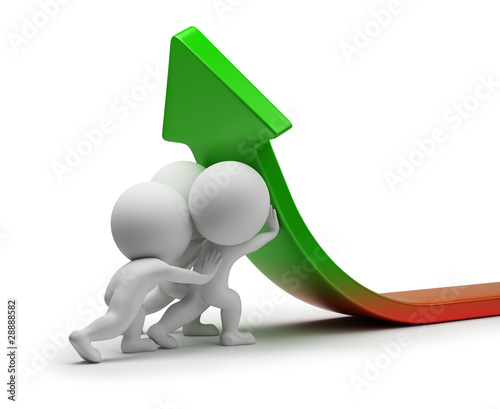 Illustrazione: 3d small people - statistics improvement 3d small people - statistics improvement
