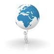 Man holding the planet earth: Africa and europe side Man holding the planet earth: Africa and europe side