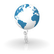 Man holding the planet earth Man holding the planet earth