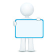 Vector: 3d character holding blank board 3d character holding blank board