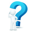 Vector: 3d character with question mark 3d character with question mark