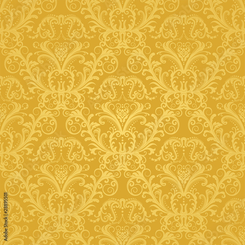 Vector: Luxury seamless golden floral wallpaper Luxury seamless golden floral wallpaper