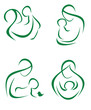 mother and child, set of icons in simple lines part 2 mother and child, set of icons in simple lines part 2