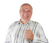 mature businessman with trumbs up