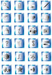 Blue set symbols, objects hand-drawing
