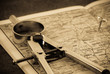 Photo: Compass and a Map Compass and a Map