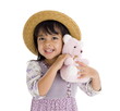 cute little girl with pink teddy bear cute little girl with pink teddy bear