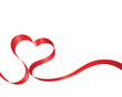 Valentine Day heart from red silk ribbon vector background Valentine Day heart from red silk ribbon vector background