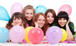 happy girls with balloons happy girls with balloons