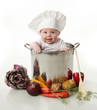 Baby in a cooking pot