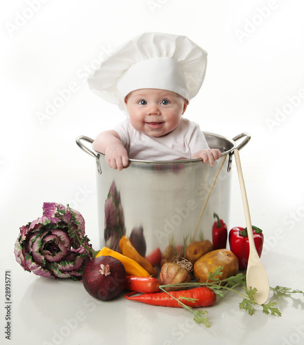 Photo: Baby in a cooking pot Baby in a cooking pot