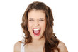 Portrait of angry young teen woman