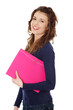 Happy teen student girl