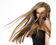 teen girl shaking head with long hair teen girl shaking head with long hair
