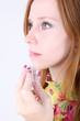 Portrait of attractive young adult woman, make up