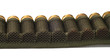 Bandolier of bullets is isolated on a white background.