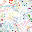 Colourful music note on a grey background eps10.