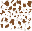 Länder Afrika braun mit Namen