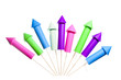 isolated fireworks rockets