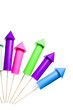 isolated fireworks rockets