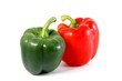 poivron rouge et vert sur fond blanc