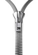 Steel zipper over white background Steel zipper over white background