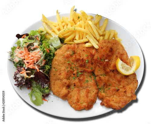 Foto: Wiener Schnitzel mit Pommes Frittes Wiener Schnitzel mit Pommes Frittes