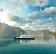 Ferry in the fjord Ferry in the fjord