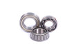 Three different type ball bearings isolated on white background Three different type ball bearings isolated on white background