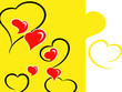 hearts on a yellow background