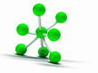 imagen 3d de estructura molecular aislada en blanco