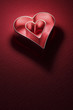 The heart form on a red background