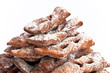 Closeup of faworki, Polish dessert