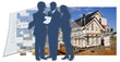 couple with architect at construction side