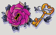 rosa serratura tattoo