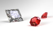 Diamant und zwei Rubine Diamant und zwei Rubine