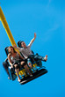 Couple riding on the attraction Couple riding on the attraction